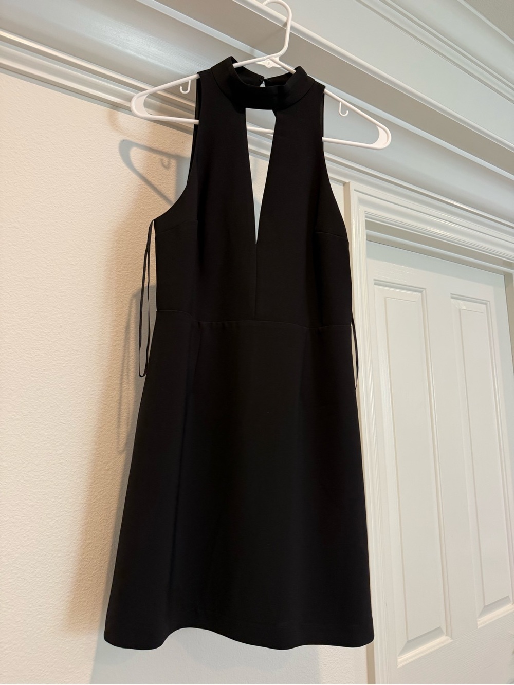 Express Black Halter Mini Dress with Keyhole